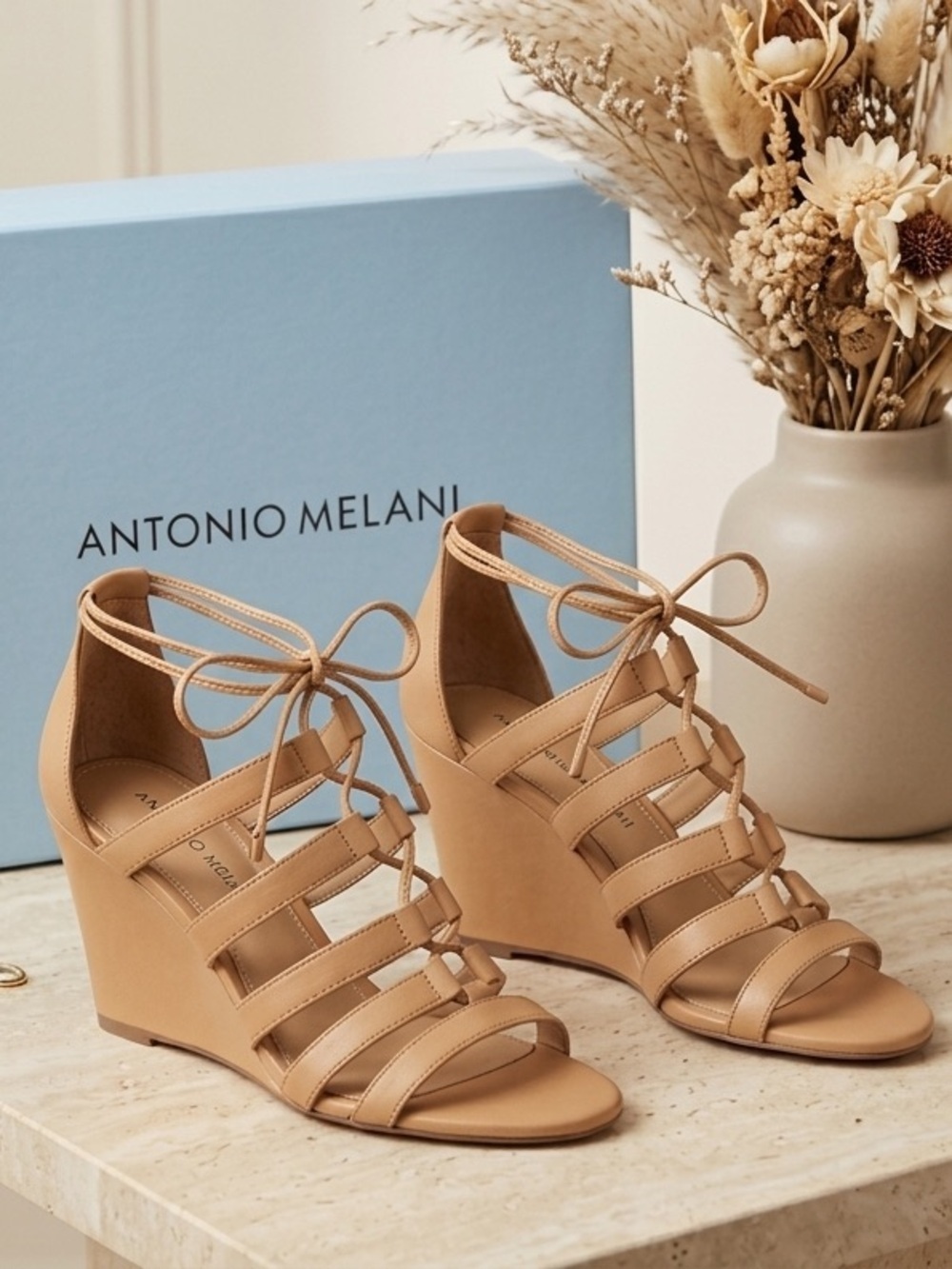 Antonio Melani Adair Beige Classic Dress Heels Elegant Career Shoes